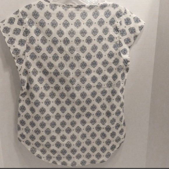 St Tropez West Navy Blue and White Cap Sleeve Pull On Top Size M - Picture 2 of 6